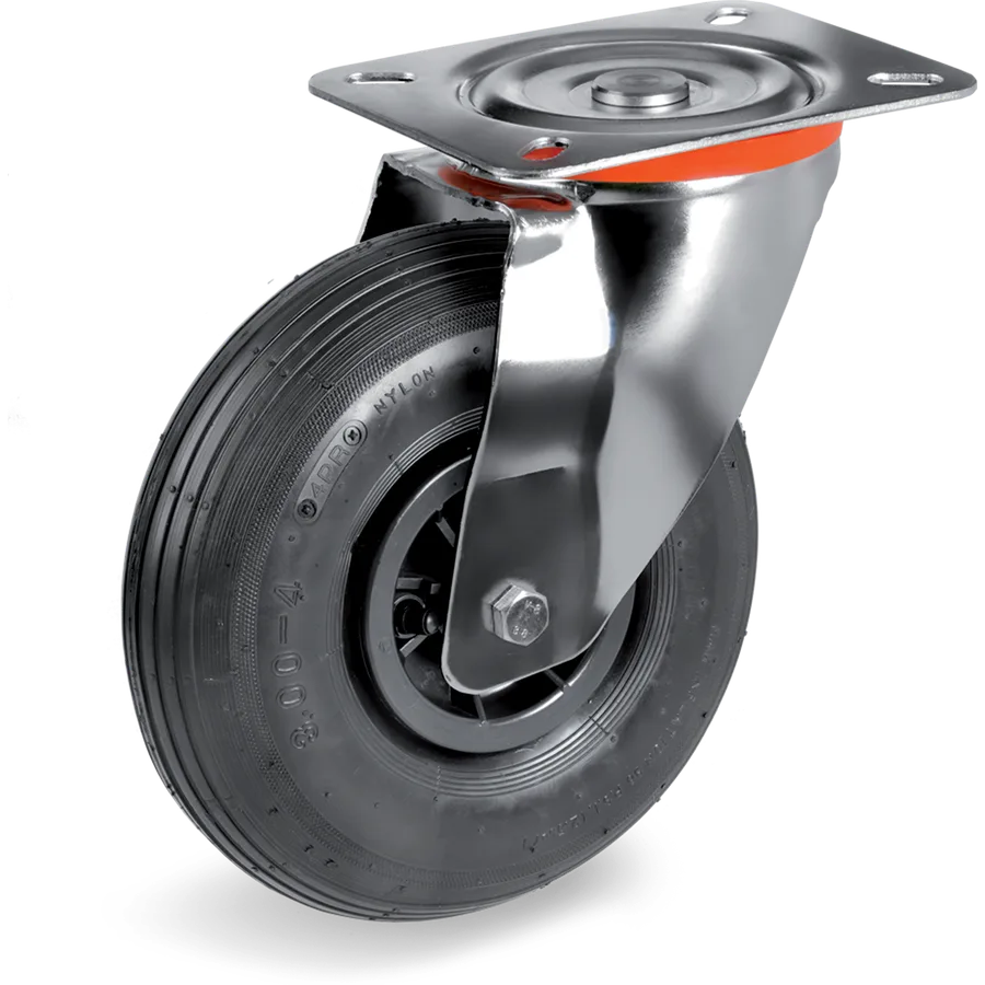 Tellure Rôta 825601 – Pneumatic rubber swivel castor Ø260×85 mm