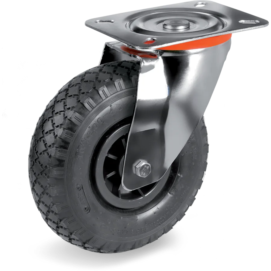 Tellure Rôta 825602 – Pneumatic rubber swivel castor Ø260×85 mm