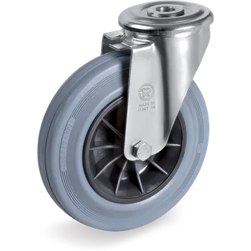 Rubber swivel castor Ø125×37.5 mm