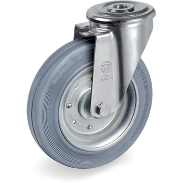 Rubber swivel castor Ø160×40 mm