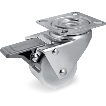 Rueda giratoria de poliamida 6 Ø50×30 mm con freno