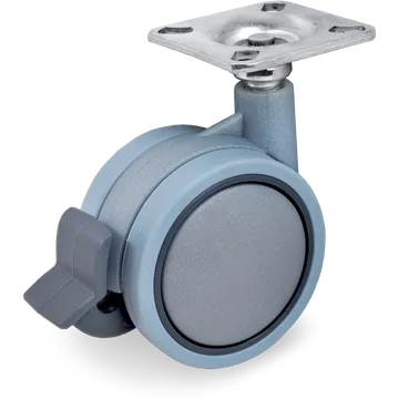 Rueda giratoria de poliamida 6 Ø75×48 mm con freno