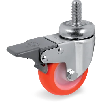 Thermoplastic polyurethane swivel castor Ø40×18 mm with brake