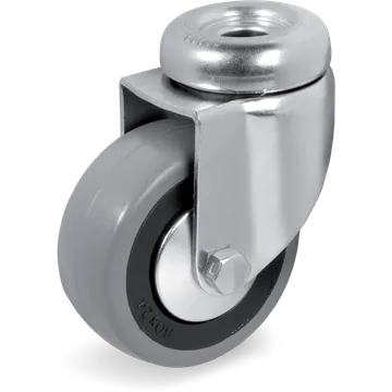 Rubber swivel castor Ø125×30 mm