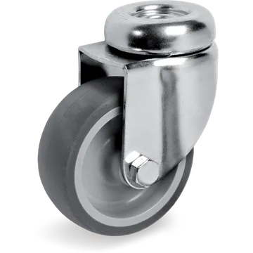Rueda giratoria de goma termoplástica Ø80×24 mm
