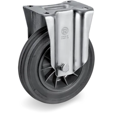 Rubber fixed castor Ø80×25 mm
