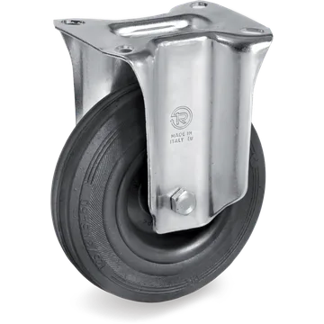 Rubber fixed castor Ø80×25 mm
