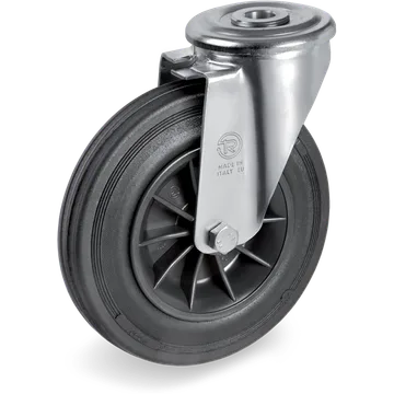 Rubber swivel castor Ø160×40 mm
