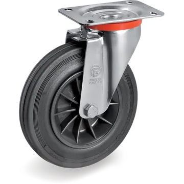 Rubber swivel castor Ø125×37.5 mm