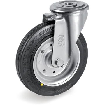 Conductive rubber swivel castor Ø160×40 mm
