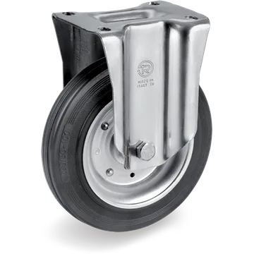 Rubber fixed castor Ø80×25 mm