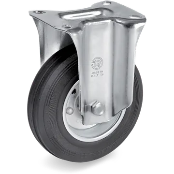 Rubber fixed castor Ø125×37.5 mm