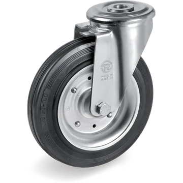 Rubber swivel castor Ø160×40 mm