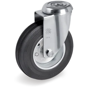 Rubber swivel castor Ø125×37.5 mm