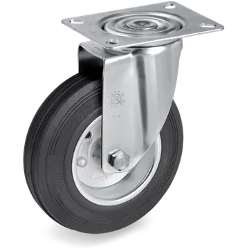 Rueda giratoria de goma Ø125×37.5 mm