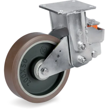 TR-PowerHigh polyurethane fixed castor Ø200×50 mm