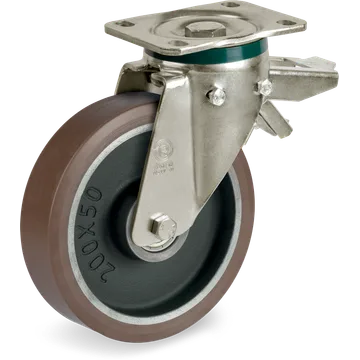 TR-PowerHigh polyurethane swivel castor Ø160×50 mm with brake