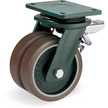 Rueda giratoria de poliuretano TR-PowerHigh Ø200 mm con freno