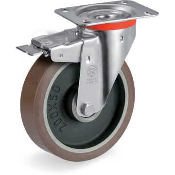 TR-PowerHigh polyurethane swivel castor Ø150×50 mm with brake