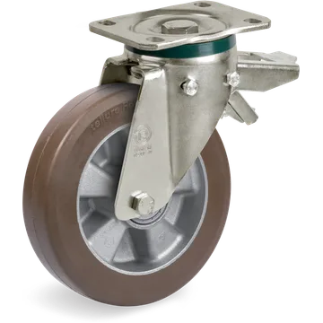 TR-PowerHigh polyurethane swivel castor Ø125×40 mm with brake