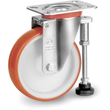 Thermoplastic polyurethane swivel castor Ø125×35 mm with brake
