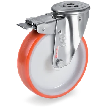 Thermoplastic polyurethane swivel castor Ø80×30 mm with brake