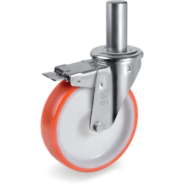 Thermoplastic polyurethane swivel castor Ø150×45 mm with brake