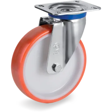 Thermoplastic polyurethane swivel castor Ø200×50 mm