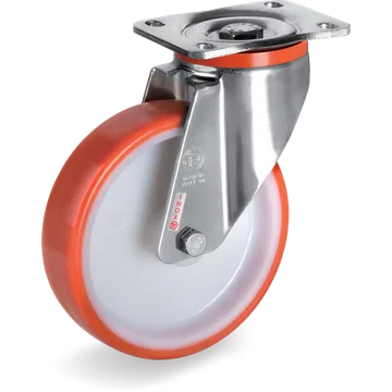 Thermoplastic polyurethane swivel castor Ø200×50 mm