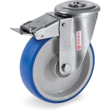 Thermoplastic polyurethane swivel castor Ø125×35 mm with brake
