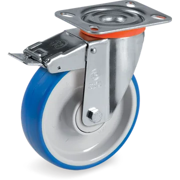 Thermoplastic polyurethane swivel castor Ø150×45 mm with brake