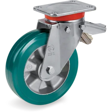 TR-Roll polyurethane swivel castor Ø200×50 mm with brake