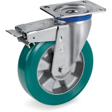 TR-Roll polyurethane swivel castor Ø200×50 mm with brake