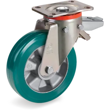 TR-Roll polyurethane swivel castor Ø200×50 mm with brake