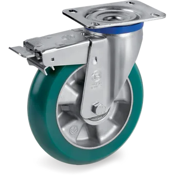 Rueda giratoria de poliuretano TR-Roll Ø160×50 mm con freno