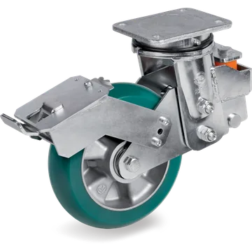 Rueda giratoria de poliuretano TR-Roll Ø200×50 mm con freno