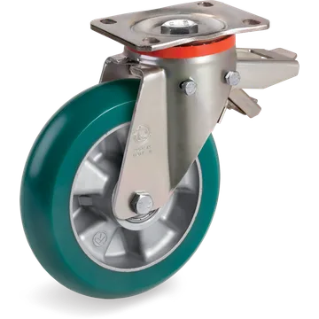 TR-Roll polyurethane swivel castor Ø200×50 mm with brake