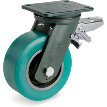 Rueda giratoria de poliuretano TR-Roll Ø200×78 mm con freno