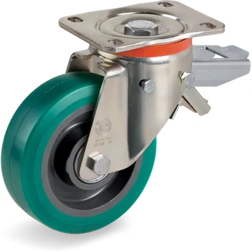 TR-Roll polyurethane swivel castor Ø200×50 mm with brake