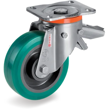 TR-Roll polyurethane swivel castor Ø160×50 mm with brake