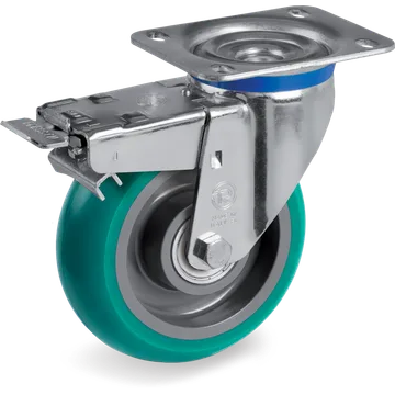 TR-Roll polyurethane swivel castor Ø200×50 mm with brake