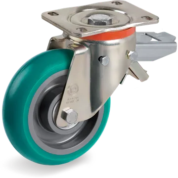 TR-Roll polyurethane swivel castor Ø200×50 mm with brake