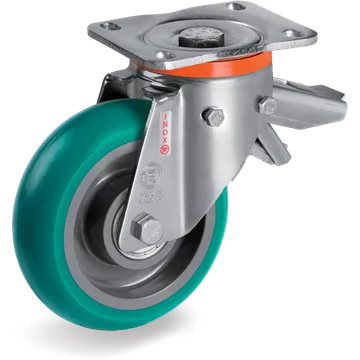 TR-Roll polyurethane swivel castor Ø200×50 mm with brake