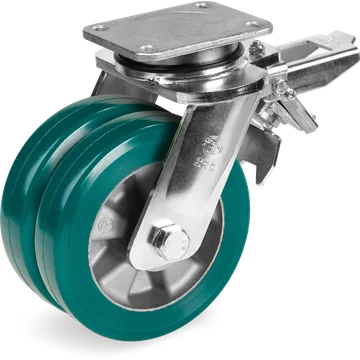 Rueda giratoria de poliuretano TR-Roll Ø160 mm con freno