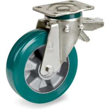Rueda giratoria de poliuretano TR-Roll Ø180×50 mm con freno