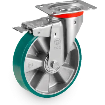 TR-Roll polyurethane swivel castor Ø150×40 mm with brake