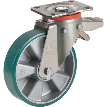 TR-Roll polyurethane swivel castor Ø200×50 mm with brake