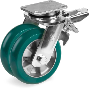 Rueda giratoria de poliuretano TR-Roll Ø160 mm con freno