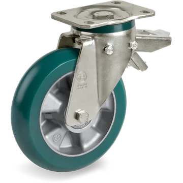 TR-Roll polyurethane swivel castor Ø200×50 mm with brake