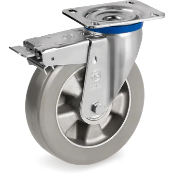Rueda giratoria de poliuretano TR-Roll ESD Ø200×50 mm con freno